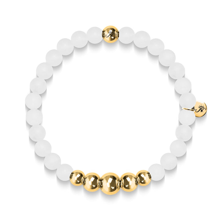 Purity | Gold Aura Matte White Bracelet