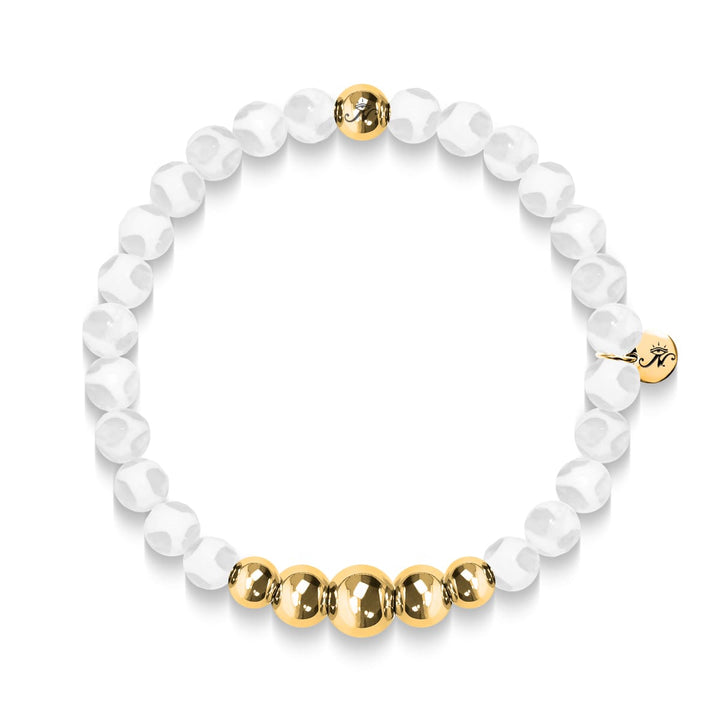 Adventurous | Gold Aura White Line Brown Agate