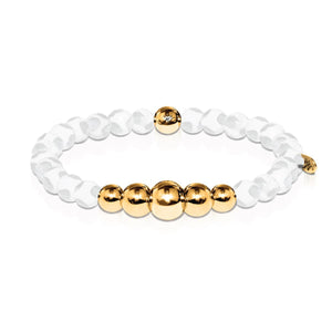 Adventurous | Gold Aura White Line Brown Agate
