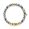 Bravery | Gold Aura Black Wavy Lines Faceted Agate Bracelet