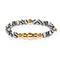 Bravery | Gold Aura Black Wavy Lines Faceted Agate Bracelet