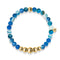 Confidence | Gold Aura Blue Lines Agate Bracelet