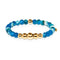 Confidence | Gold Aura Blue Lines Agate Bracelet