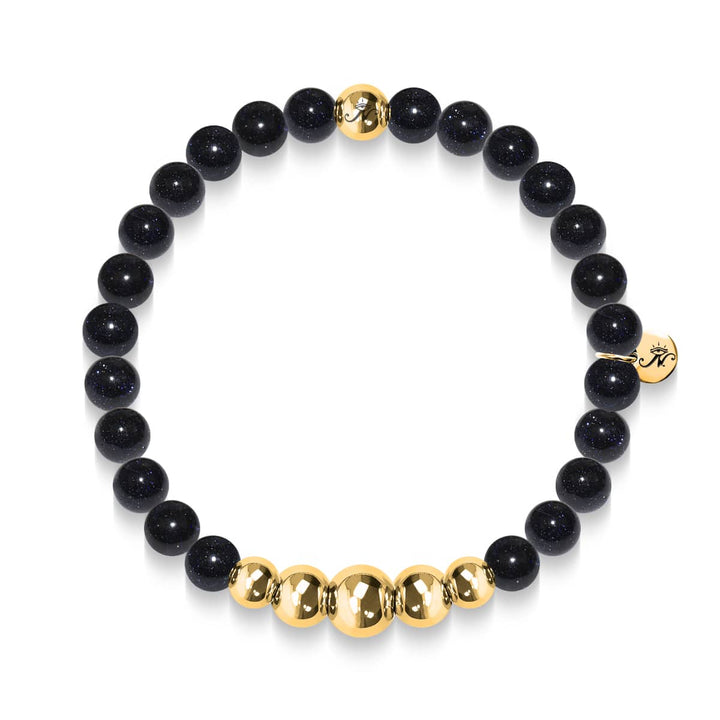 Creativity | Gold Aura Blue Sandstone Bracelet