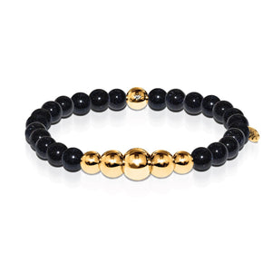 Creativity | Gold Aura Blue Sandstone Bracelet