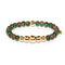 Perseverance | Gold Aura New Green Agate Bracelet