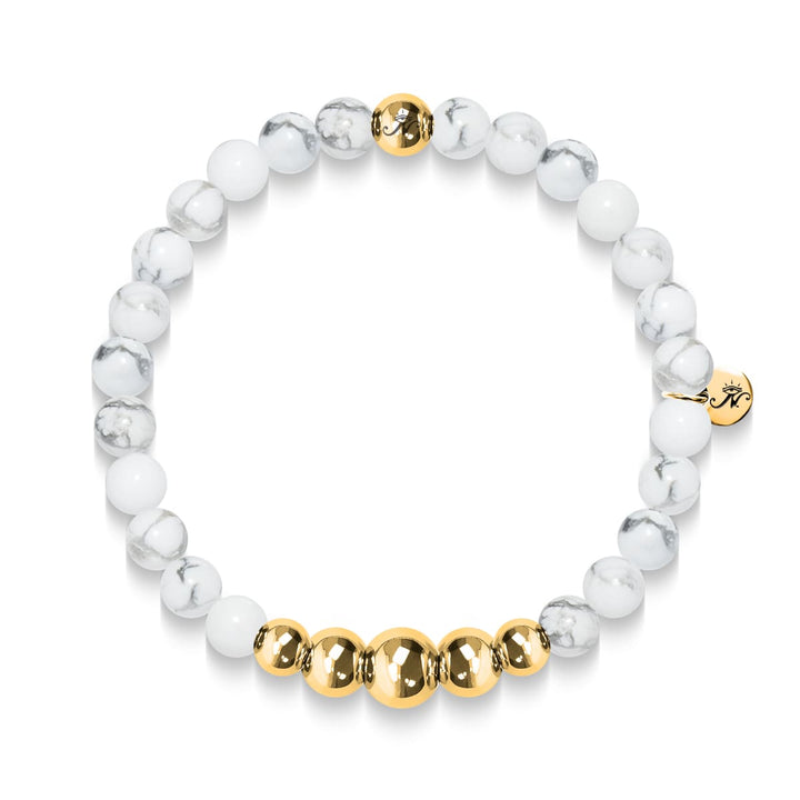 Virtuous | Gold Aura White Turquoise Bracelet