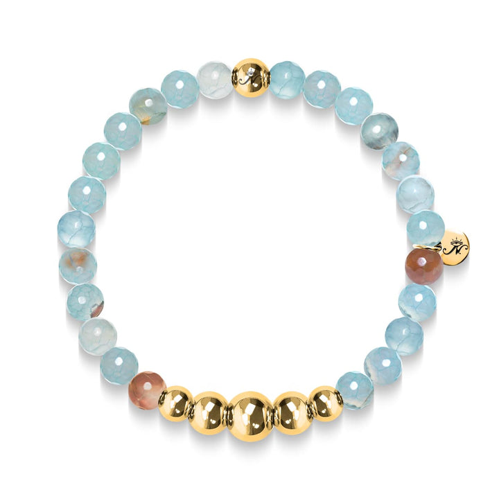 Mystical | Gold Aura Blue Dragon Grain Agate Bracelet