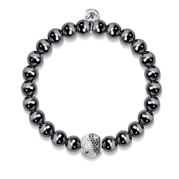 Men's | Balance | Silver & Hematite | Crystal Yin Yang