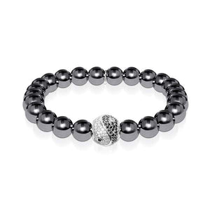Men's | Balance | Silver & Hematite | Crystal Yin Yang