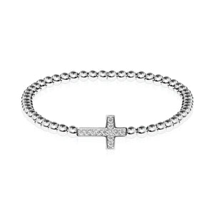 Blessed | Silver | Crystal Cross Charm Bracelet