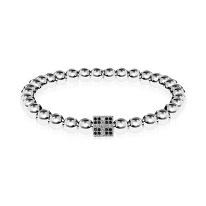 Lucky | Silver | Crystal Dice Charm Bracelet