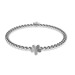 Flower Power | Silver | Crystal Charm Bracelet