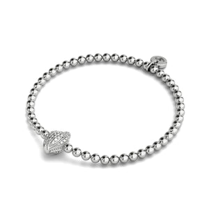 Isla | Silver | Crystal Conch Shell Charm Bracelet