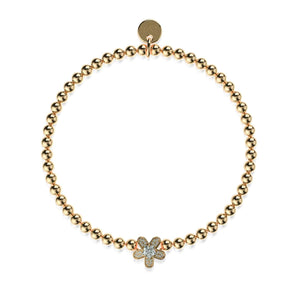 Flower Power | 18k Gold | Crystal Charm Bracelet