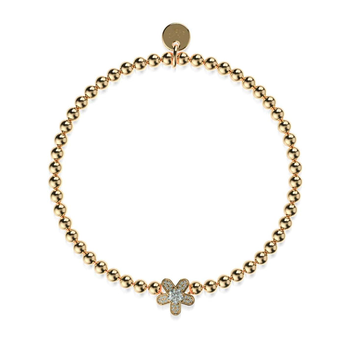 Flower Power | 18k Gold | Crystal Charm Bracelet