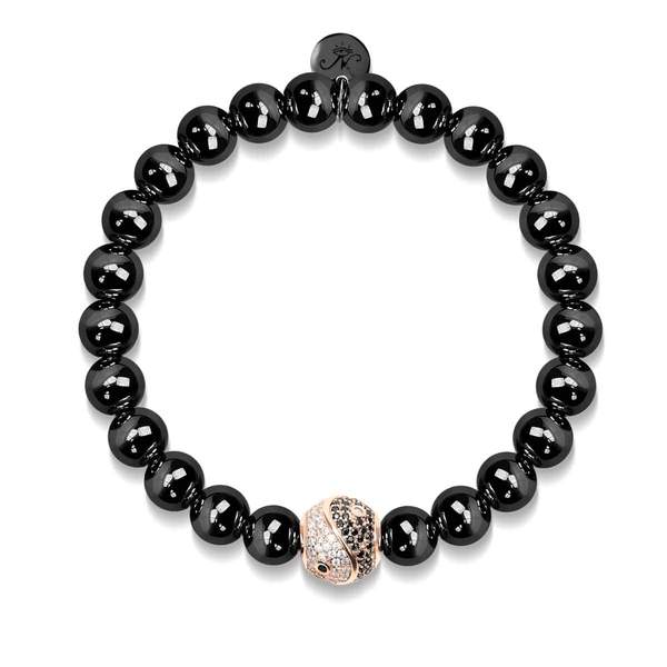 Men's | Balance | 18k Rose Gold & Gunmetal | Crystal Yin Yang