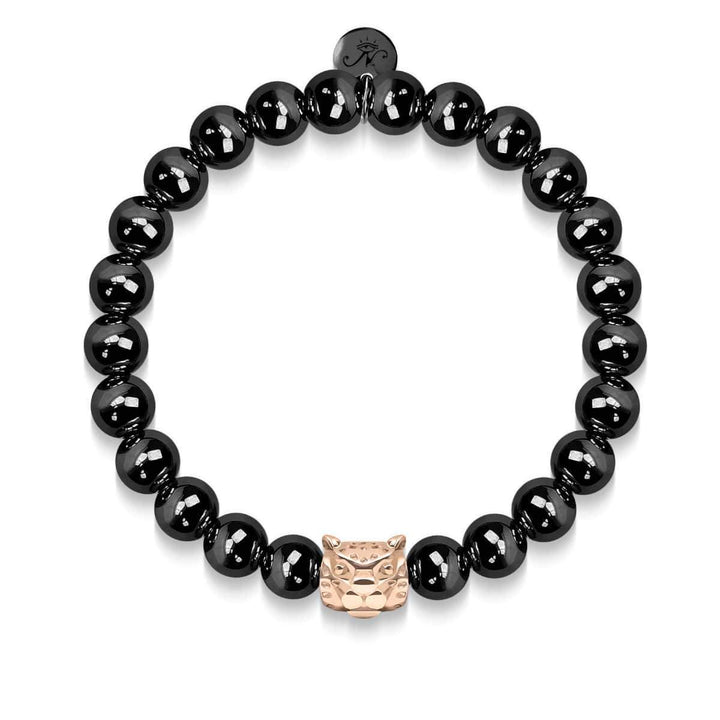 Men's | Leopard | Gunmetal & 18k Rose Gold | Crystal Cat
