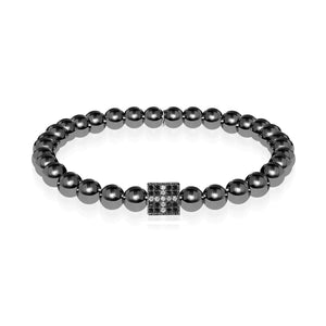 Lucky | Gunmetal | Crystal Dice Charm Bracelet | Men's