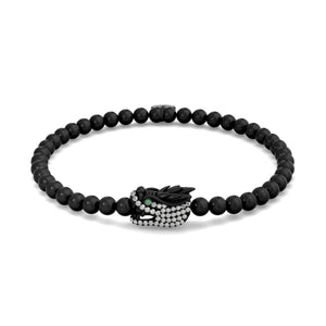 Dracarys | Gunmetal | Crystal Dragon Charm Bracelet | Men's