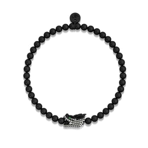 Dracarys | Gunmetal | Crystal Dragon Charm Bracelet | Men's