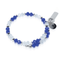 Blue & White | Silver Glass Crystal Expandable Bangle