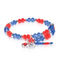 Orange & Blue | Silver Glass Crystal Expandable Bangle