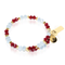 Red & White | Gold Glass Crystal Expandable Bangle