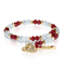 Red & White | Gold Glass Crystal Expandable Bangle