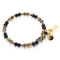 Black & Yellow | Gold Glass Crystal Expandable Bangle