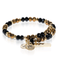 Black & Yellow | Gold Glass Crystal Expandable Bangle