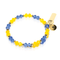 Blue & Yellow | Gold Glass Crystal Expandable Bangle