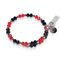 Black & Red | Silver Glass Crystal Expandable Bangle