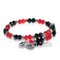 Black & Red | Silver Glass Crystal Expandable Bangle