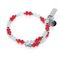 Red & White | Silver Glass Crystal Expandable Bangle