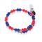 Navy & Red | Silver Glass Crystal Expandable Bangle