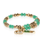 Green & Gold | Gold Glass Crystal Expandable Bangle