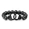Men's | Gunmetal | Beaded Cuff Bracelet