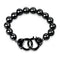 Gunmetal Steel | Beaded Cuff Bracelet