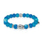 Arya | White Gold Buddha | Blue Faceted Agate Bracelet