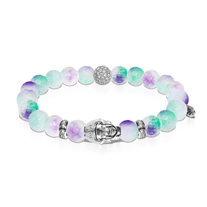 Guru | White Gold Buddha | Lavender Jade Bracelet