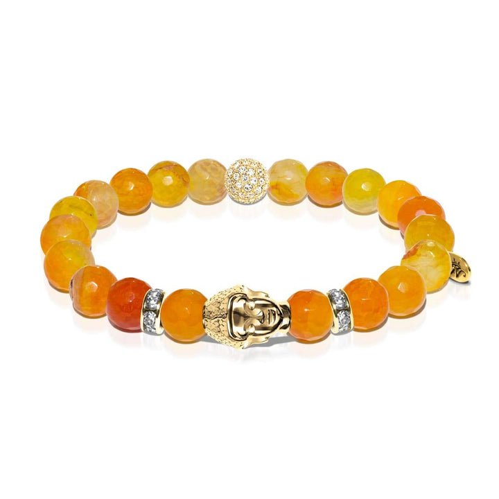 Law of Attraction | Gold Buddha | Orange Agate Bracelet