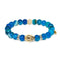 Mahayana | Gold Buddha | Blue Striped Agate Bracelet