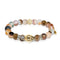 Mandala | Gold Buddha | Brown Striped Agate Bracelet