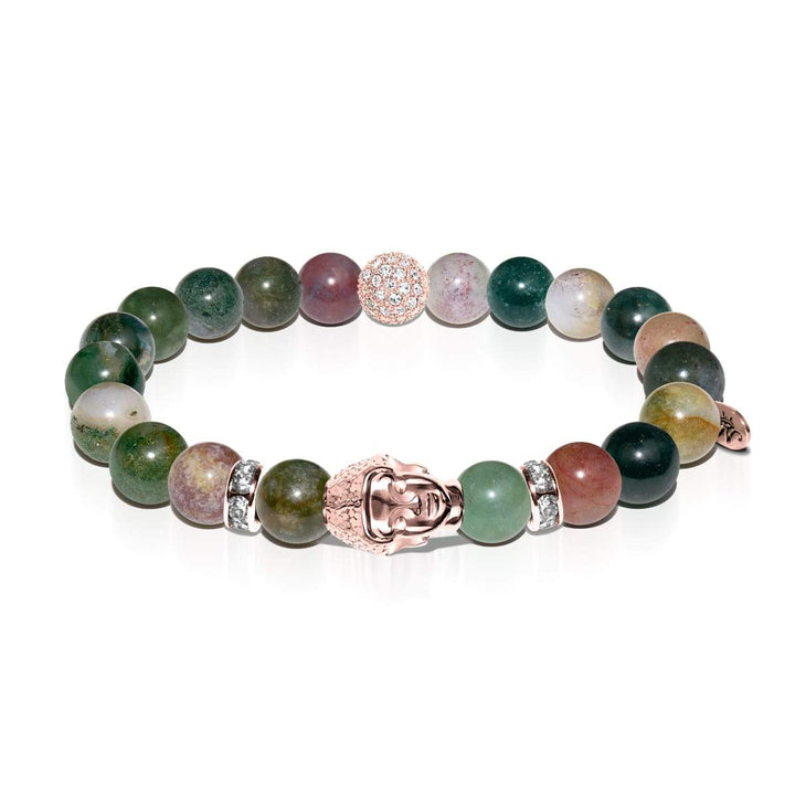 Samsara | Rose Gold Buddha | India Faceted Agate Bracelet