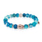 Shaman | Rose Gold Buddha | Blue Striped Faceted Agate Bracelet