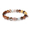 Tao | Rose Gold Buddha | Light Brown Striped Agate Bracelet