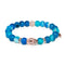 Tarot | Rose Gold Buddha | Matte Blue Striped Agate Bracelet