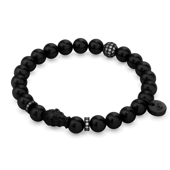 Nirvana | Gunmetal Steel | Buddha Bracelet | Men's