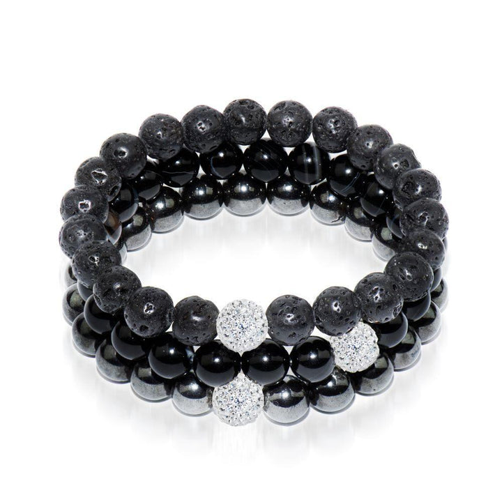 Lava Rock, Black Line Agate, Hematite